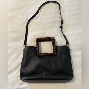 Black Leather Convertible Handbag